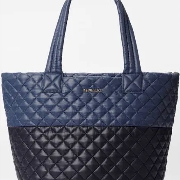 MZ Wallace Handbags - MZ Wallace Medium Metro Quilted Tote in Deep Blue and Black